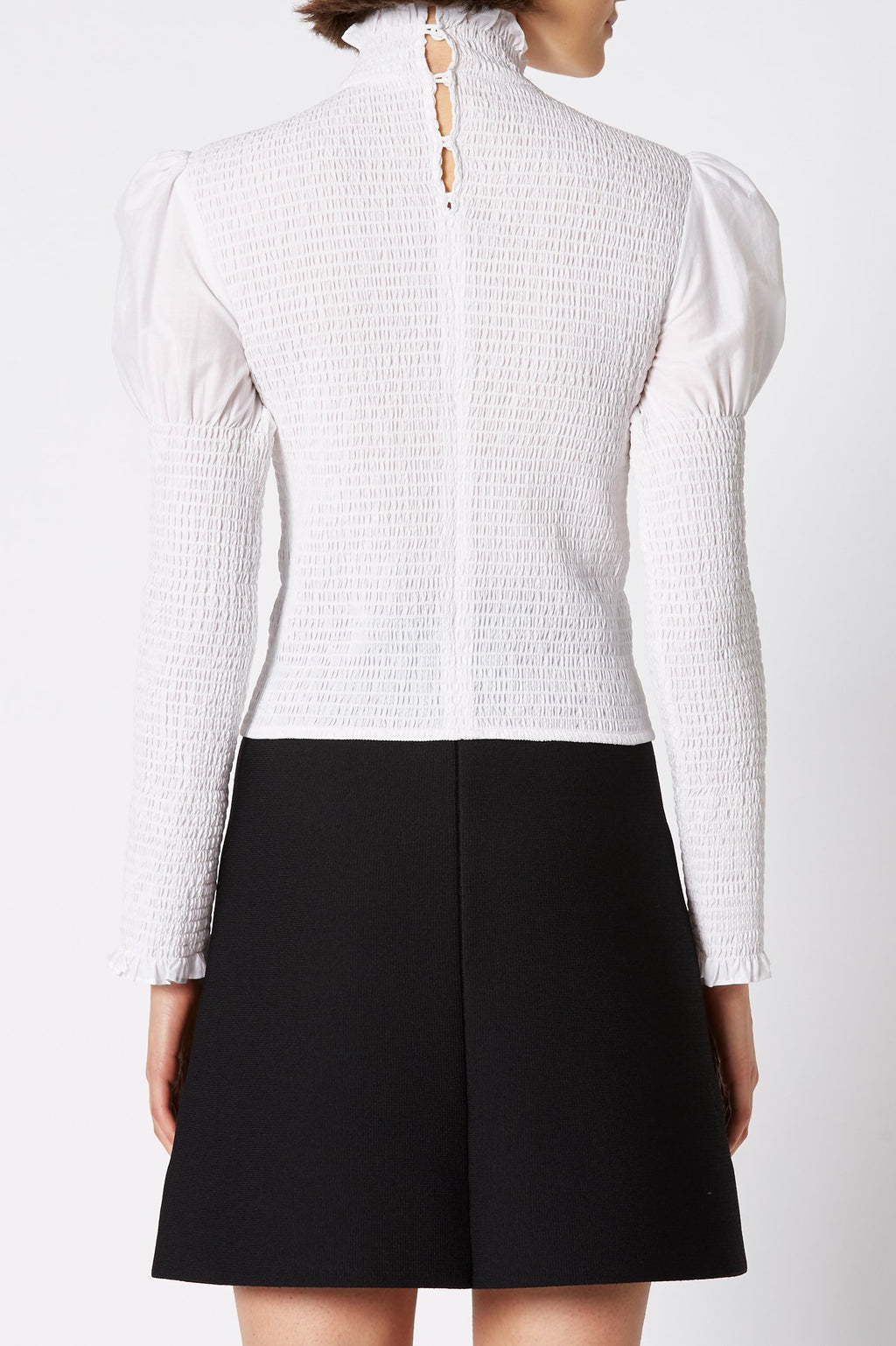 COTTON SHIRRED BLOUSE