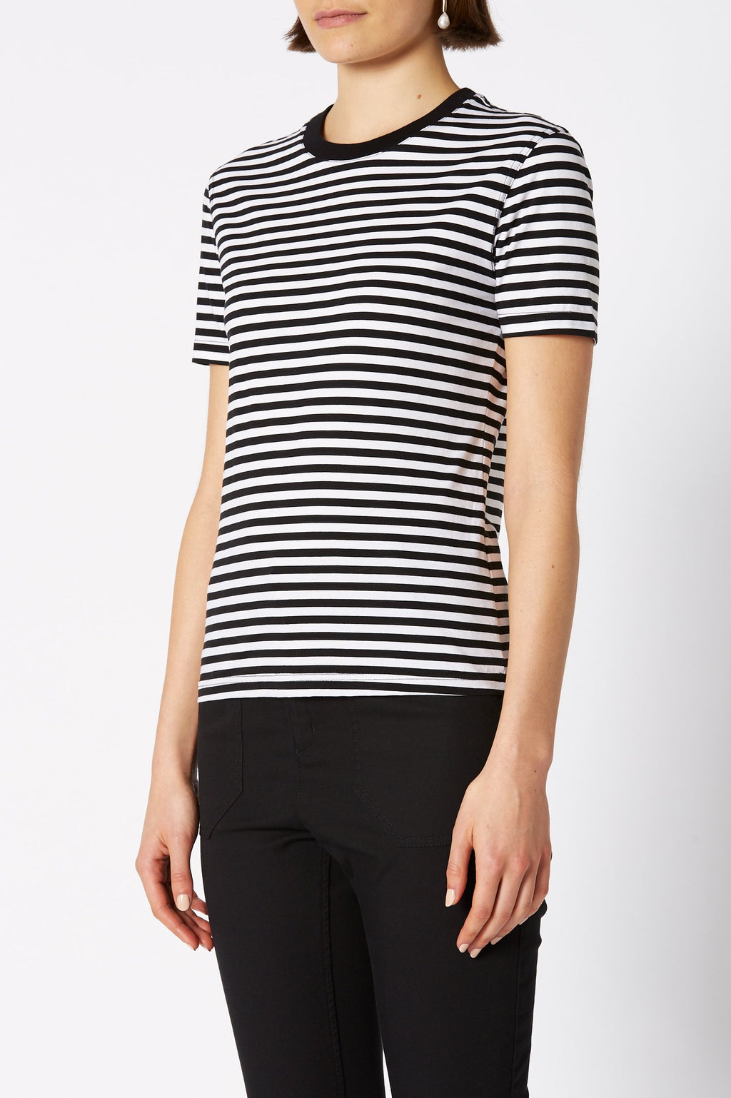 MERCERISED STRIPE T SHIRT