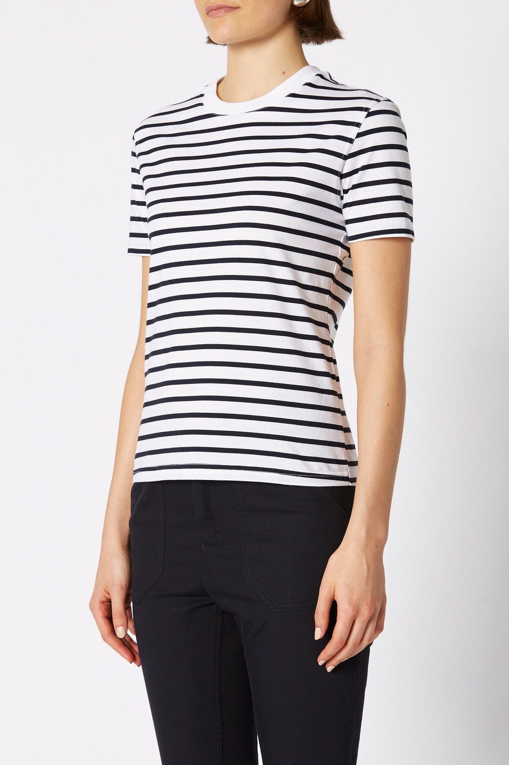 MERCERISED STRIPE T SHIRT