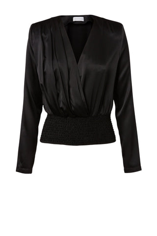 SILK PLEAT FRONT BLOUSE