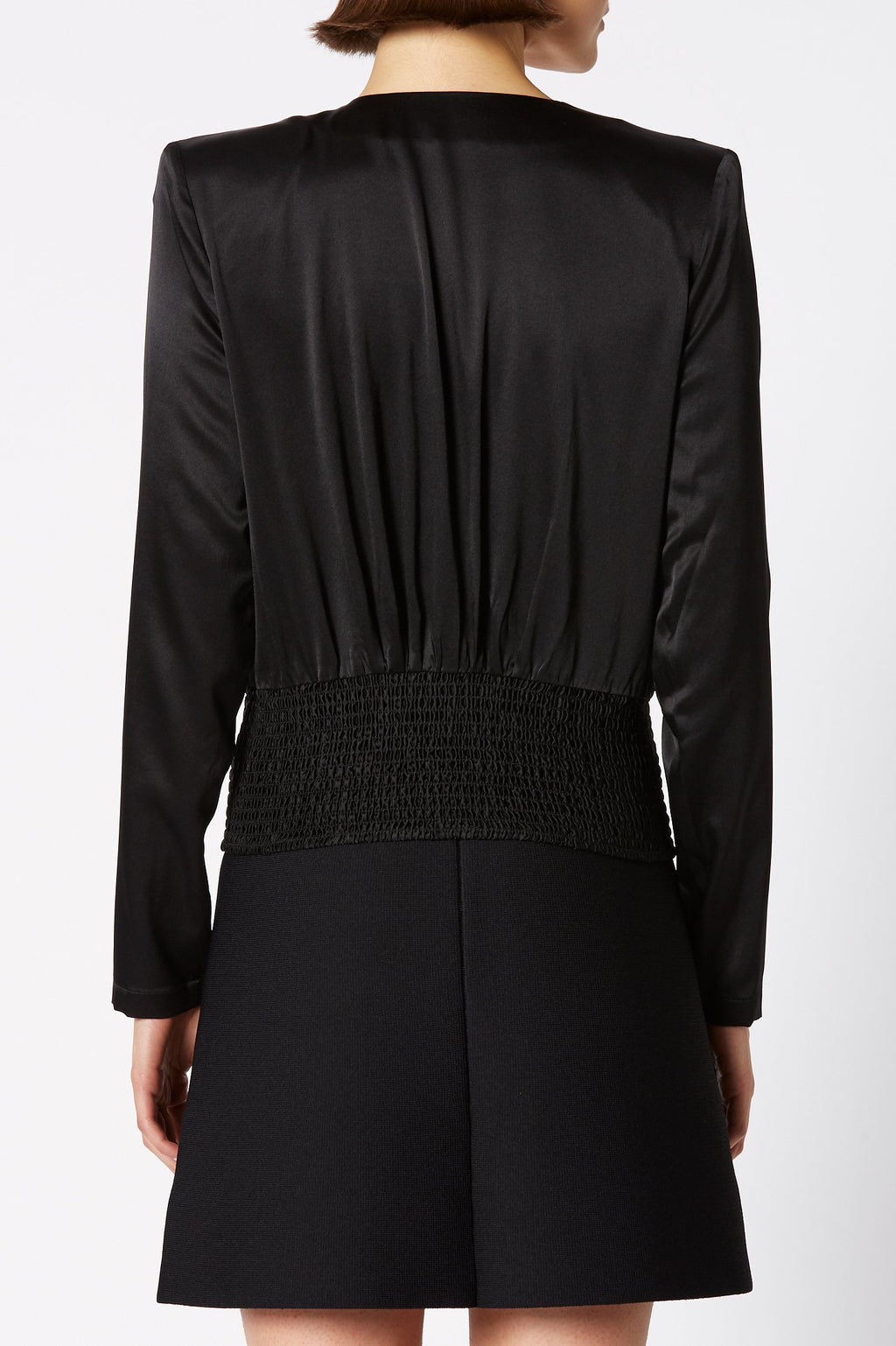 SILK PLEAT FRONT BLOUSE