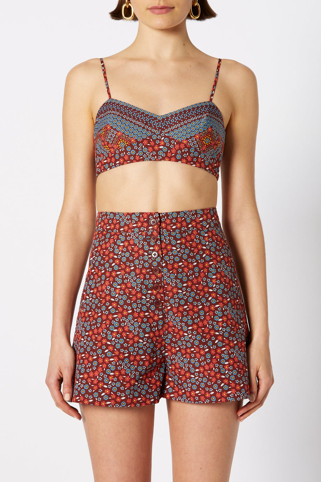 COTTON FLORAL BRALETTE