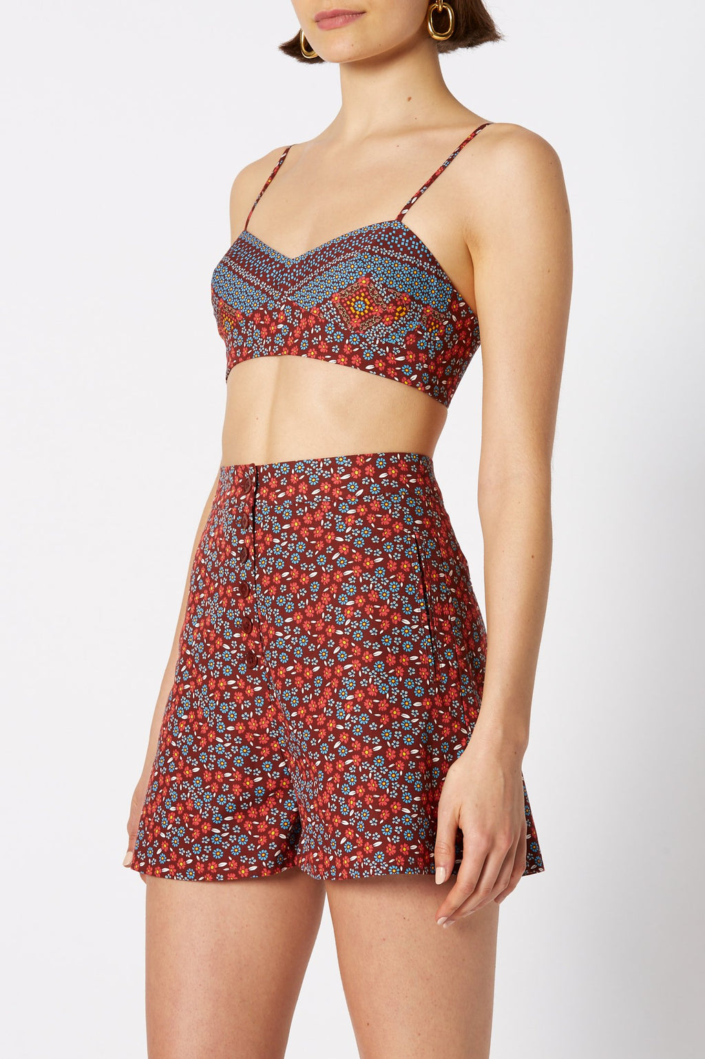 COTTON FLORAL BRALETTE