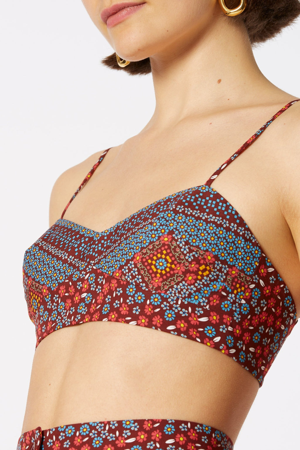 COTTON FLORAL BRALETTE