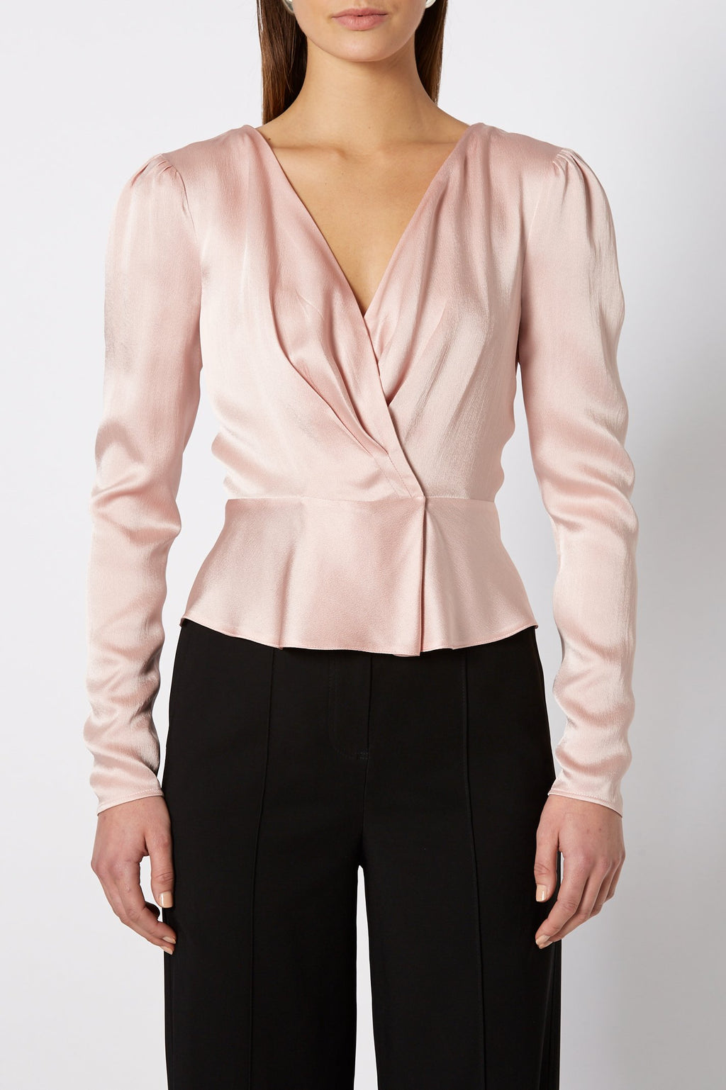 CREPE WRAP BLOUSE
