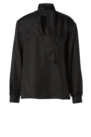 SILK TIE NECK BLOUSE