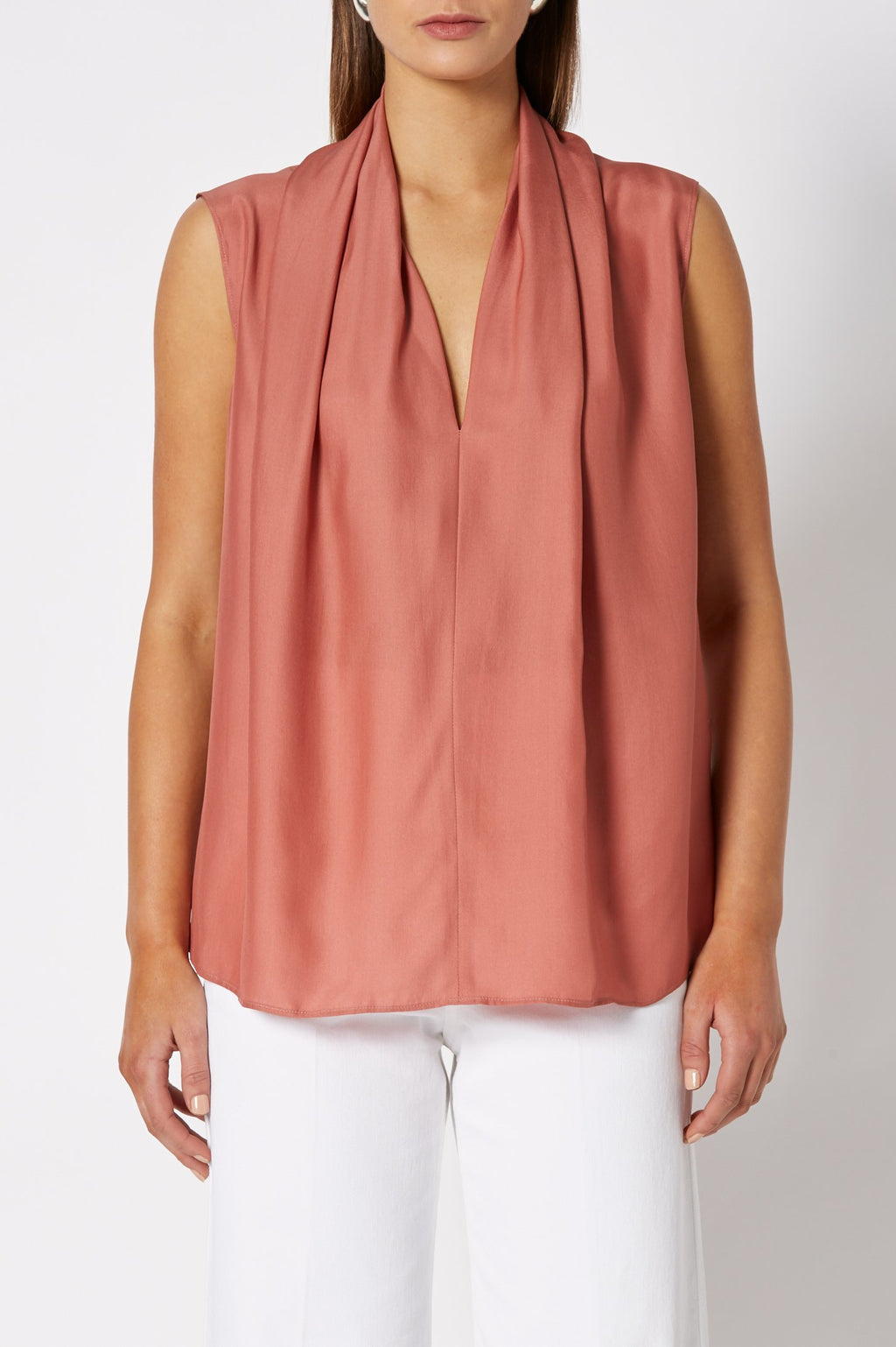 CHARMEUSE V NECK TANK