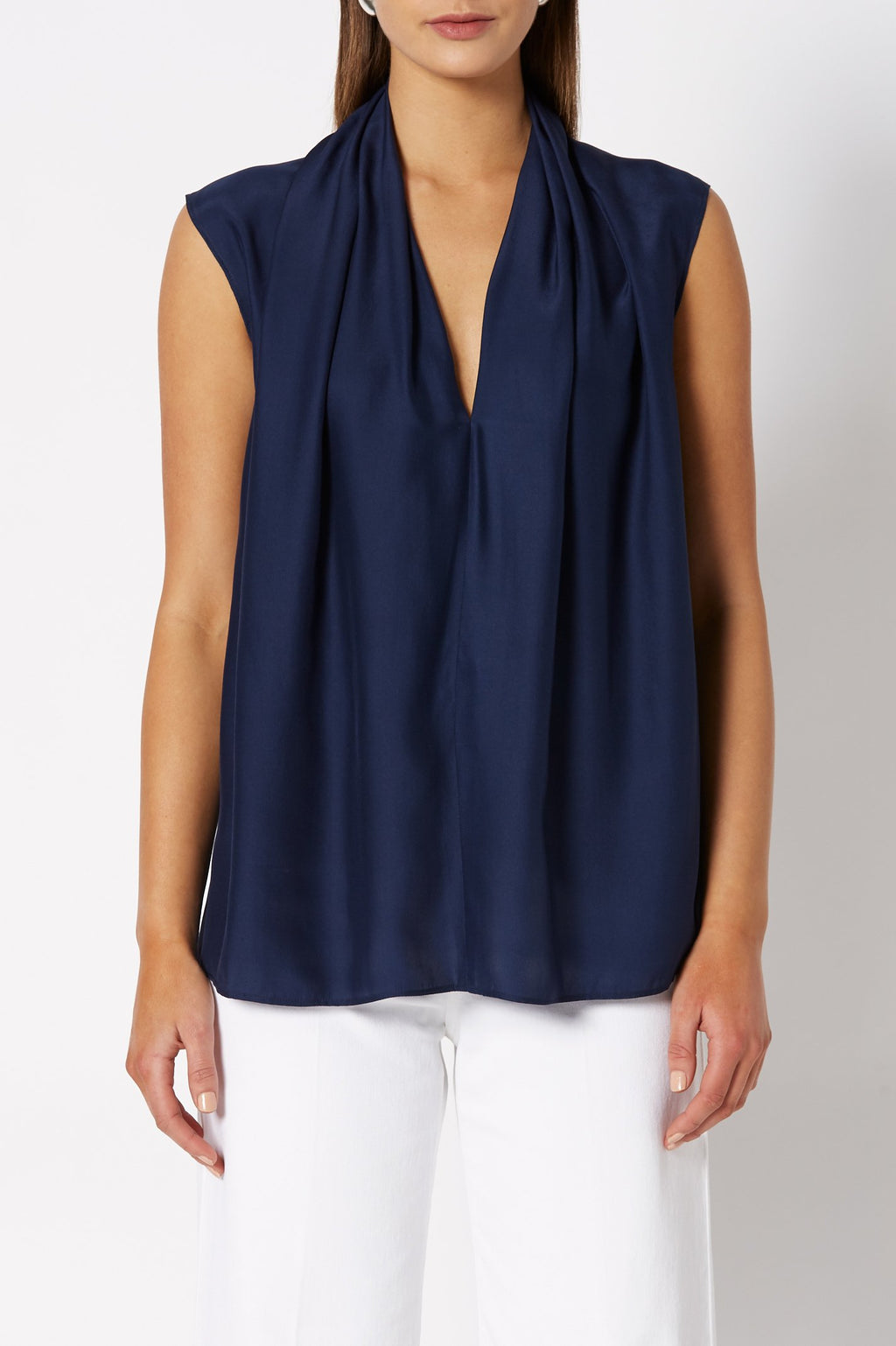 CHARMEUSE V NECK TANK