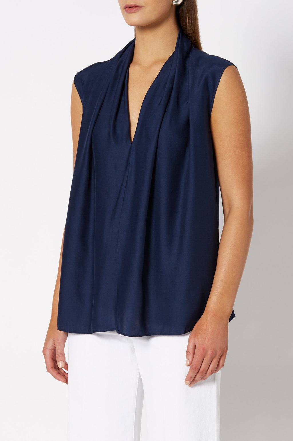CHARMEUSE V NECK TANK