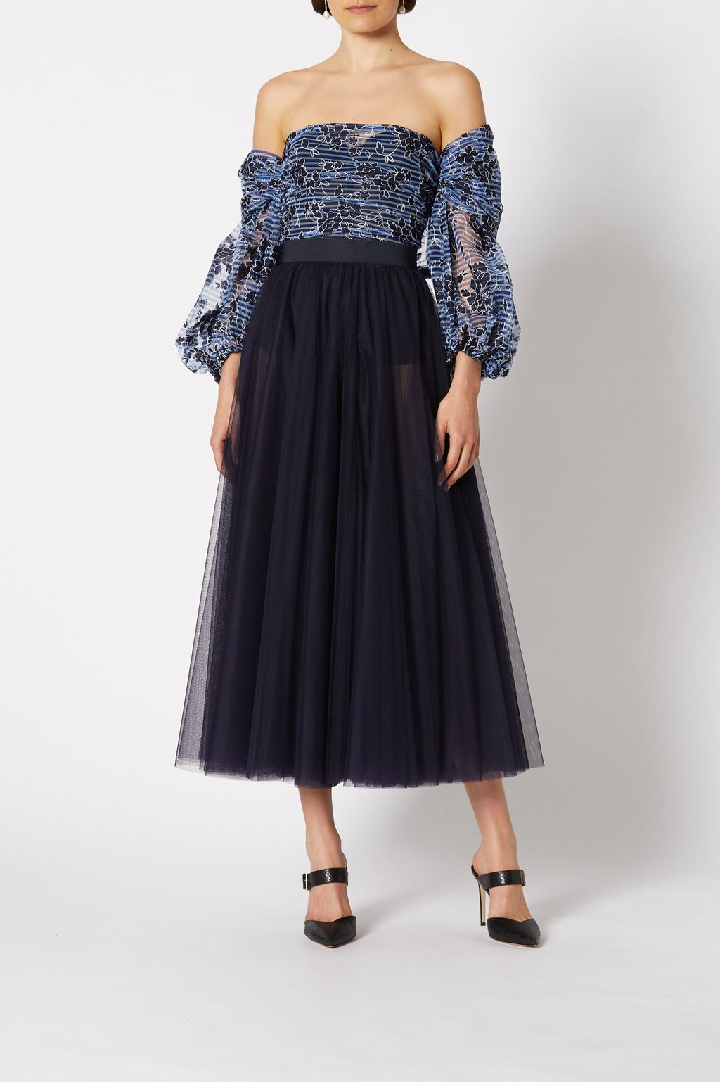 EMBROIDERED TULLE BUSTIER