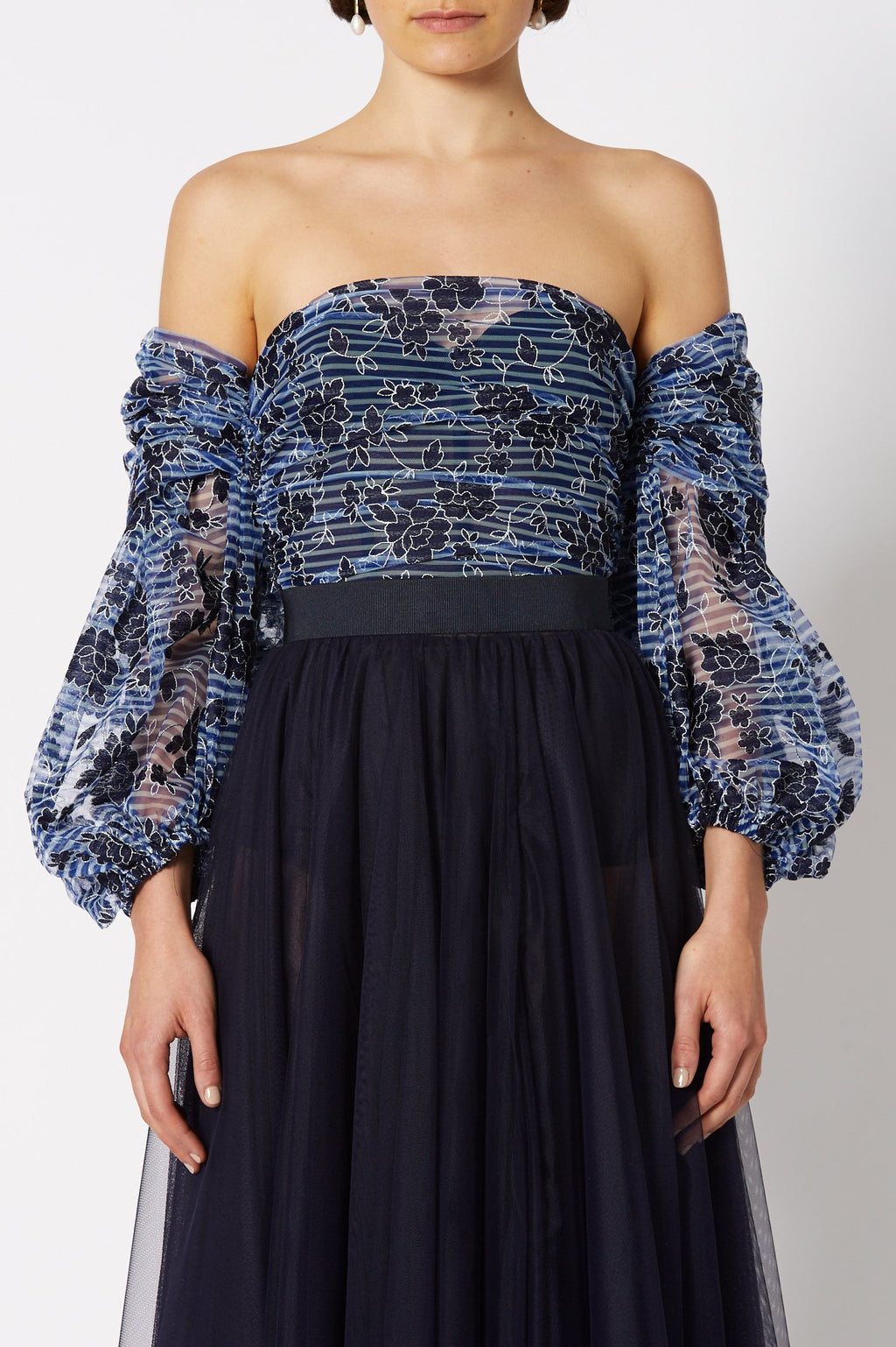 EMBROIDERED TULLE BUSTIER