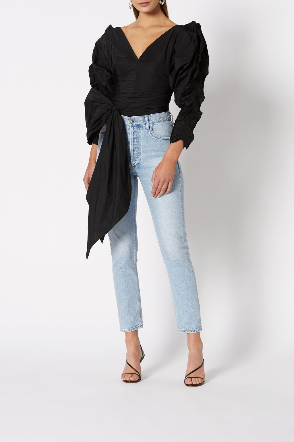 TAFFETA RUFFLE EDGED TOP