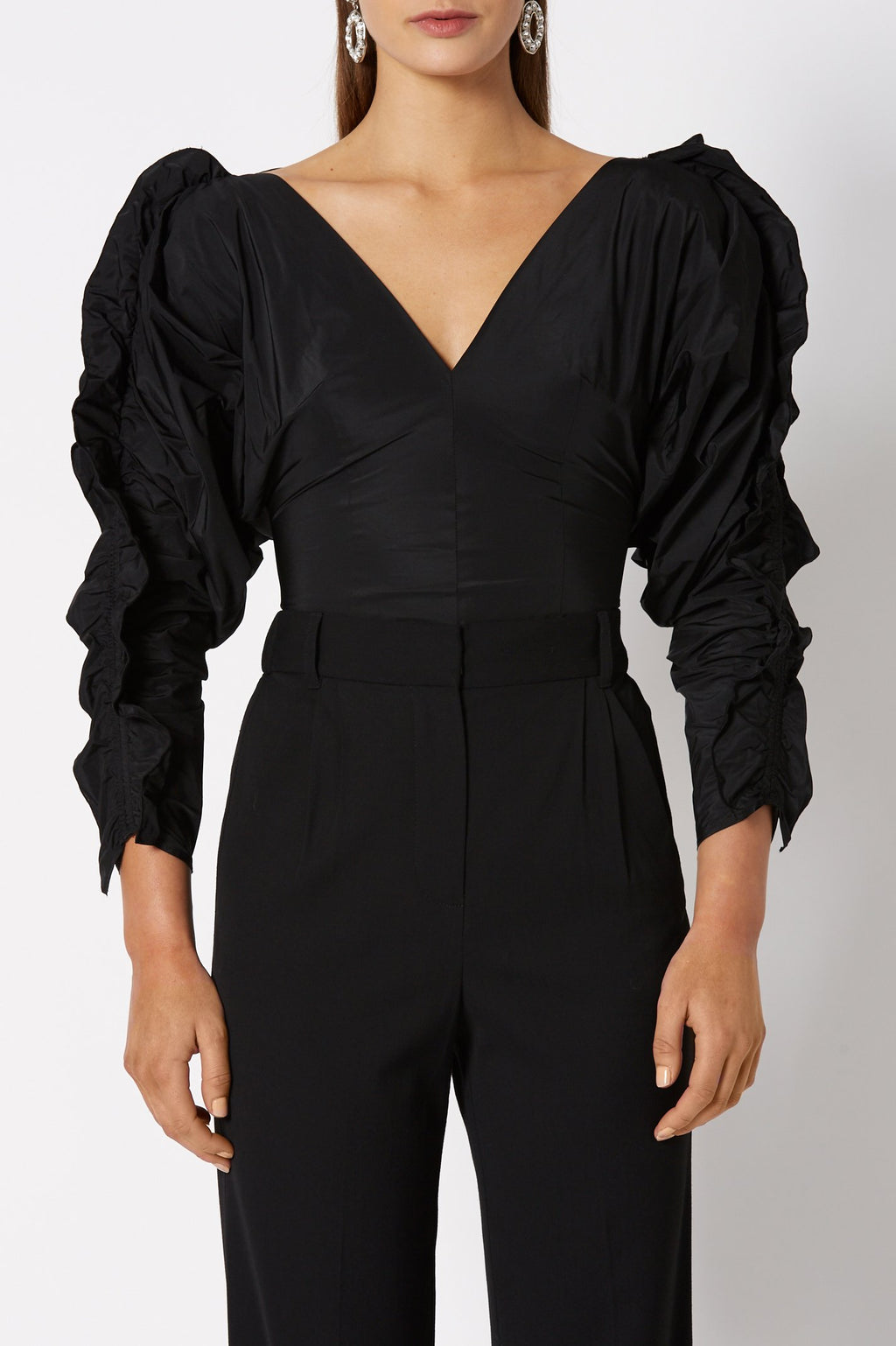 TAFFETA RUFFLE EDGED TOP