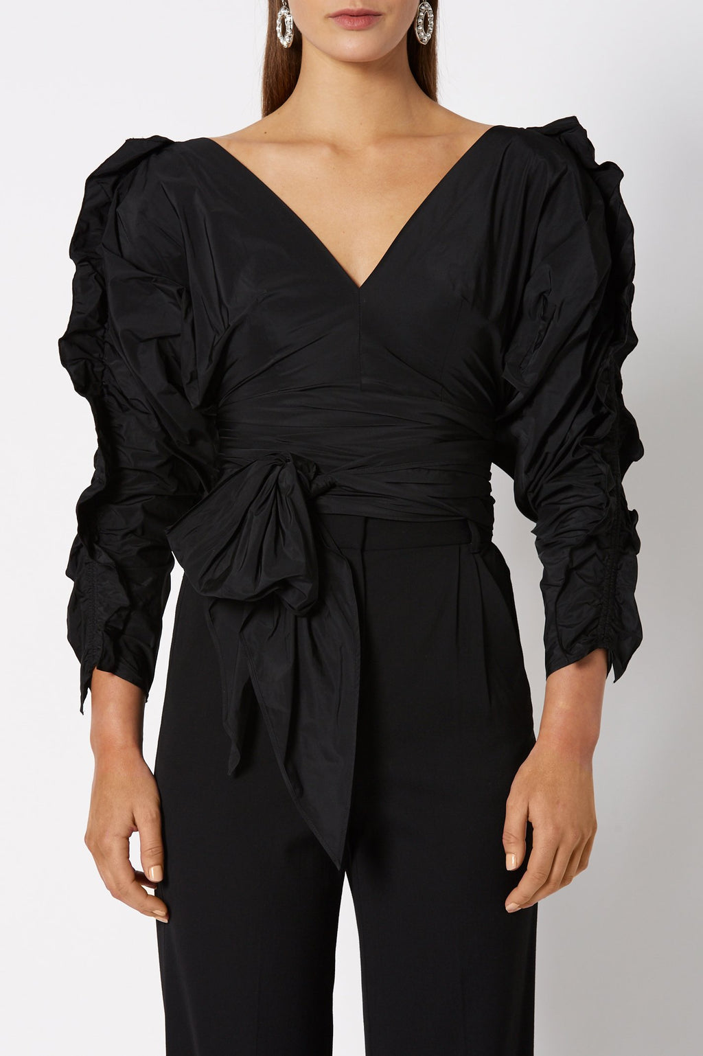 TAFFETA RUFFLE EDGED TOP