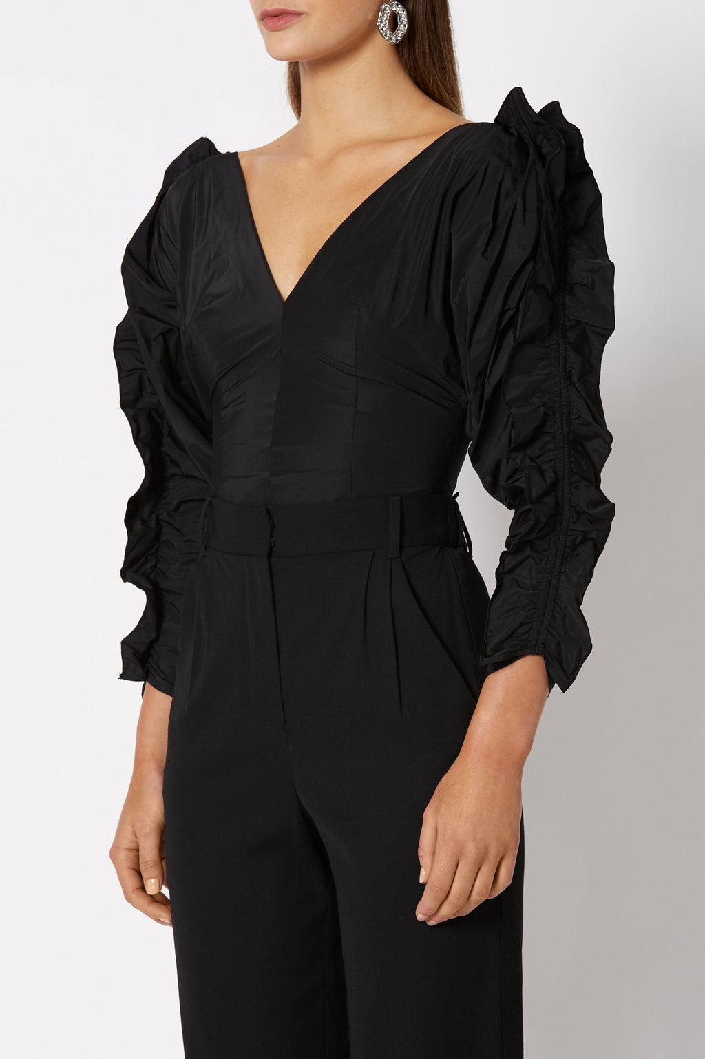 TAFFETA RUFFLE EDGED TOP