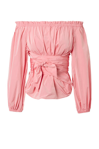 TAFFETA WRAP BLOUSE