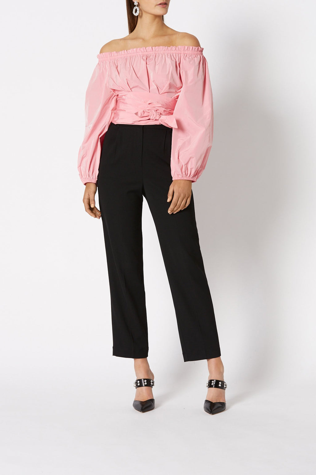 TAFFETA WRAP BLOUSE