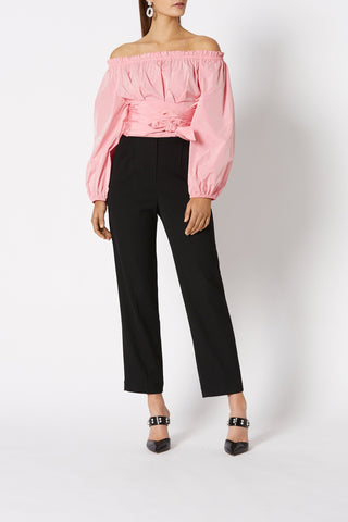 TAFFETA WRAP BLOUSE
