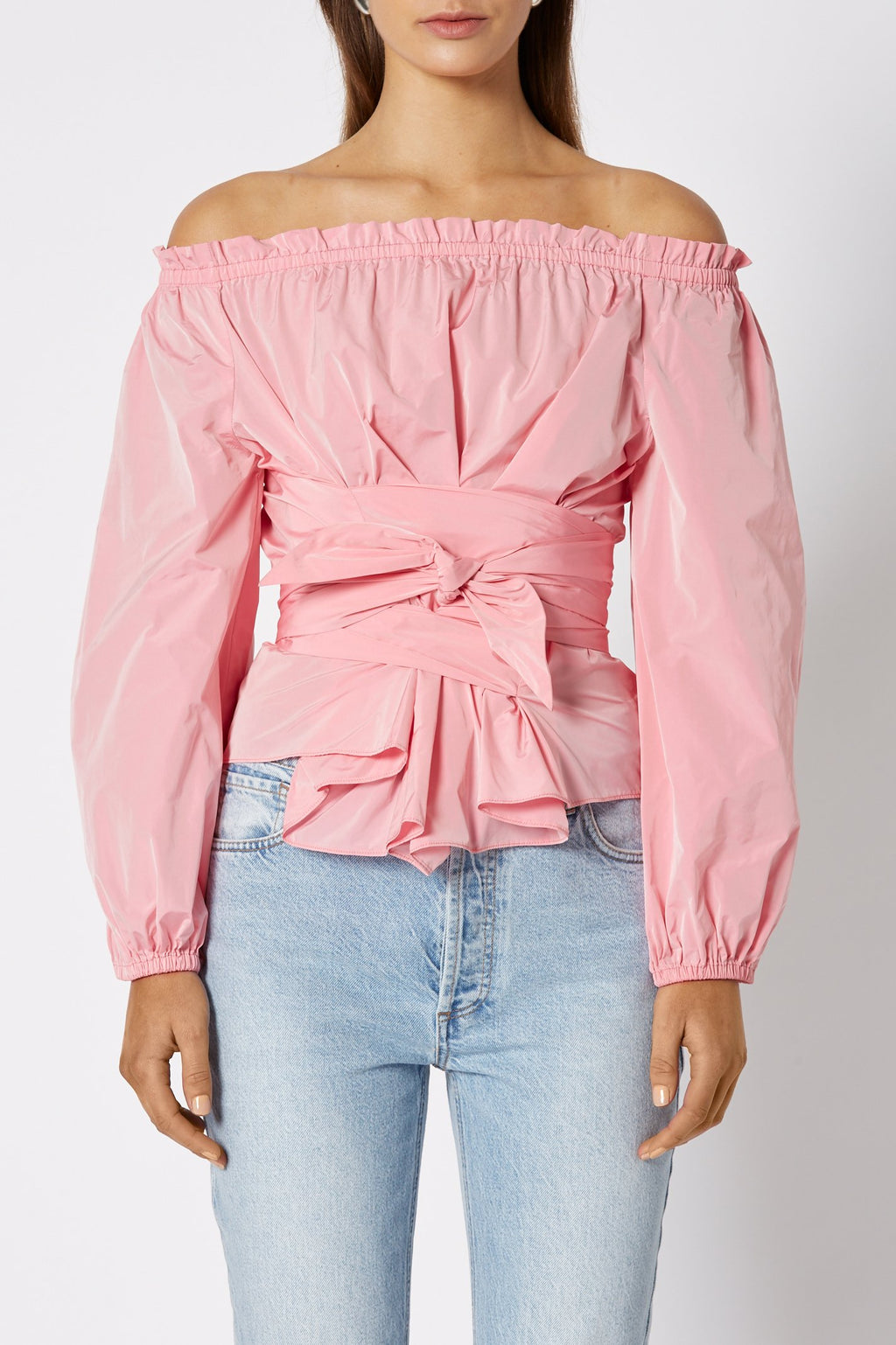 TAFFETA WRAP BLOUSE