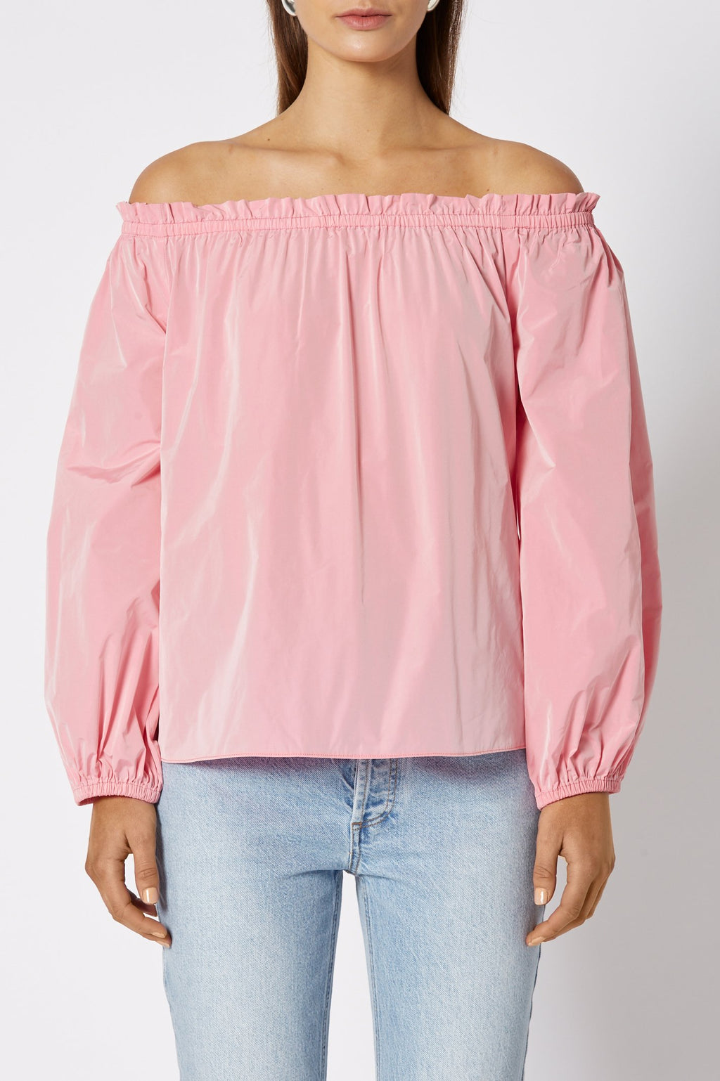 TAFFETA WRAP BLOUSE