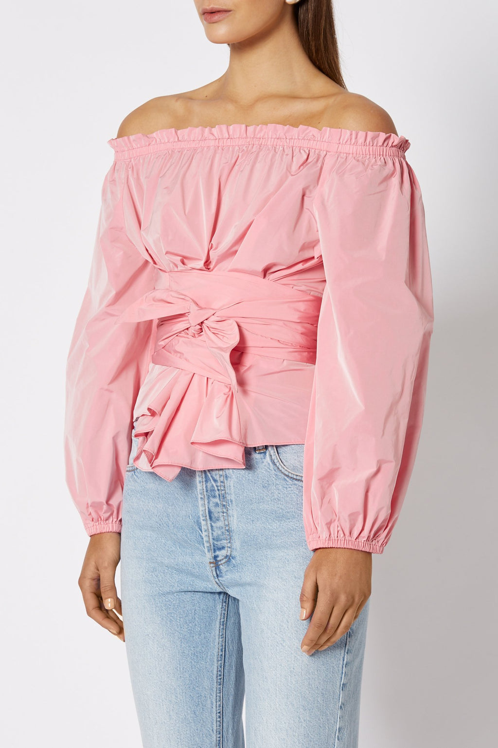 TAFFETA WRAP BLOUSE
