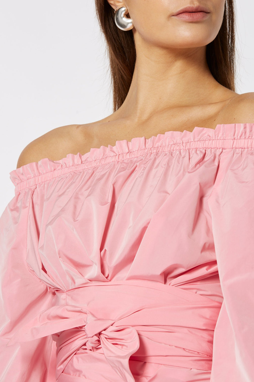 TAFFETA WRAP BLOUSE