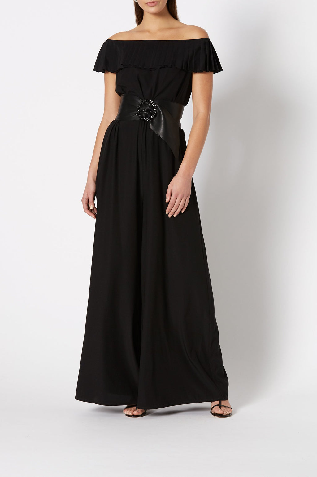 SILK RUFFLE JUMPSUIT