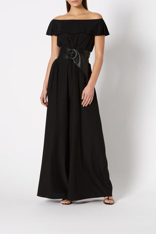 SILK RUFFLE JUMPSUIT