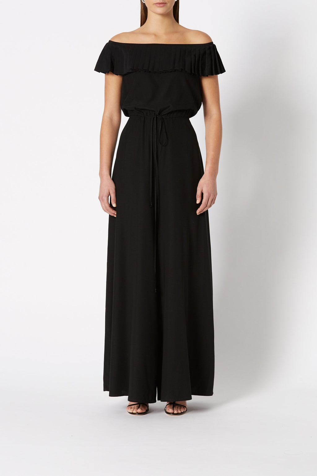 SILK RUFFLE JUMPSUIT