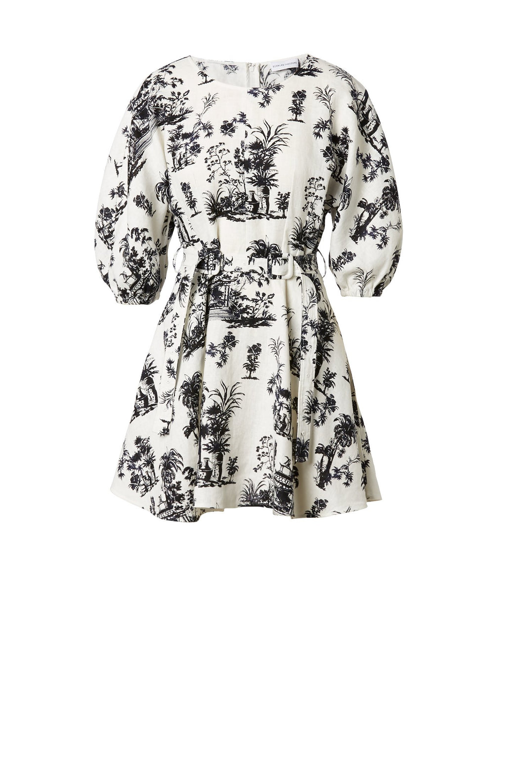 CHINOISERIE LINEN DRESS