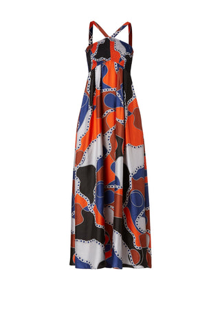 SILK PUZZLE PRINT DRESS
