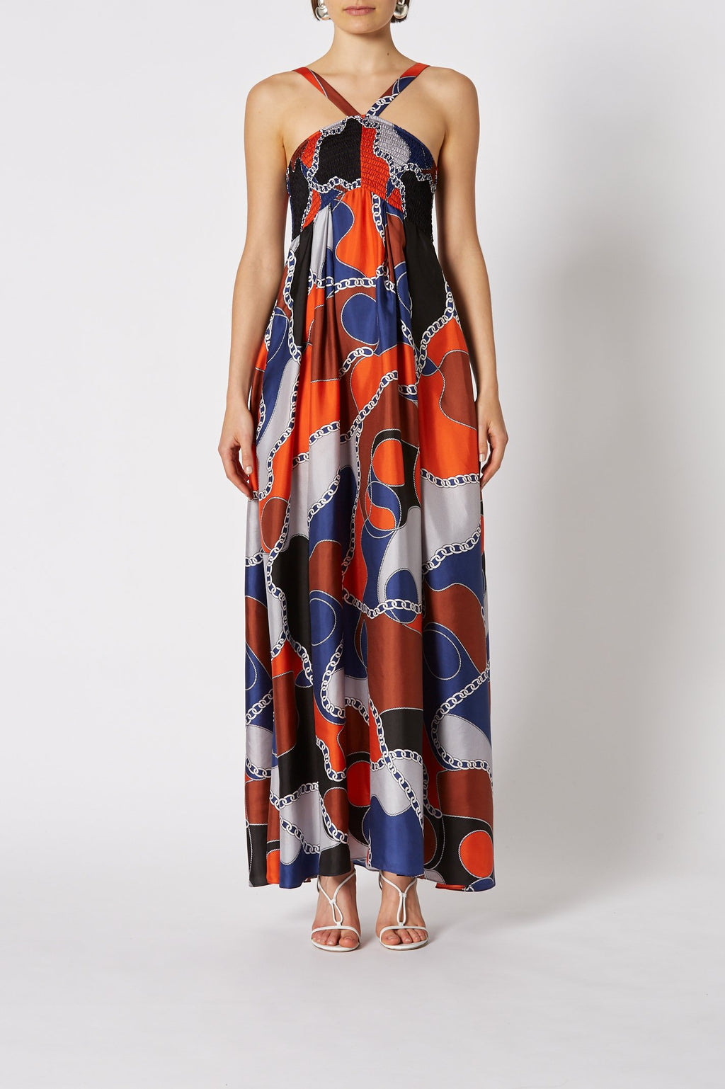 SILK PUZZLE PRINT DRESS