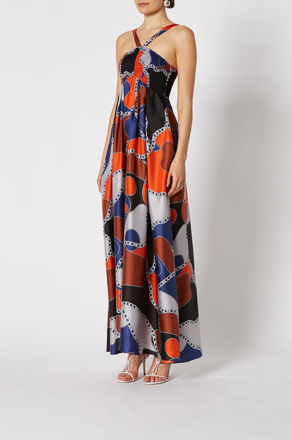 SILK PUZZLE PRINT DRESS