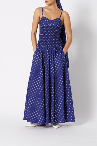 BANDANA SHIRRED COTTON DRESS