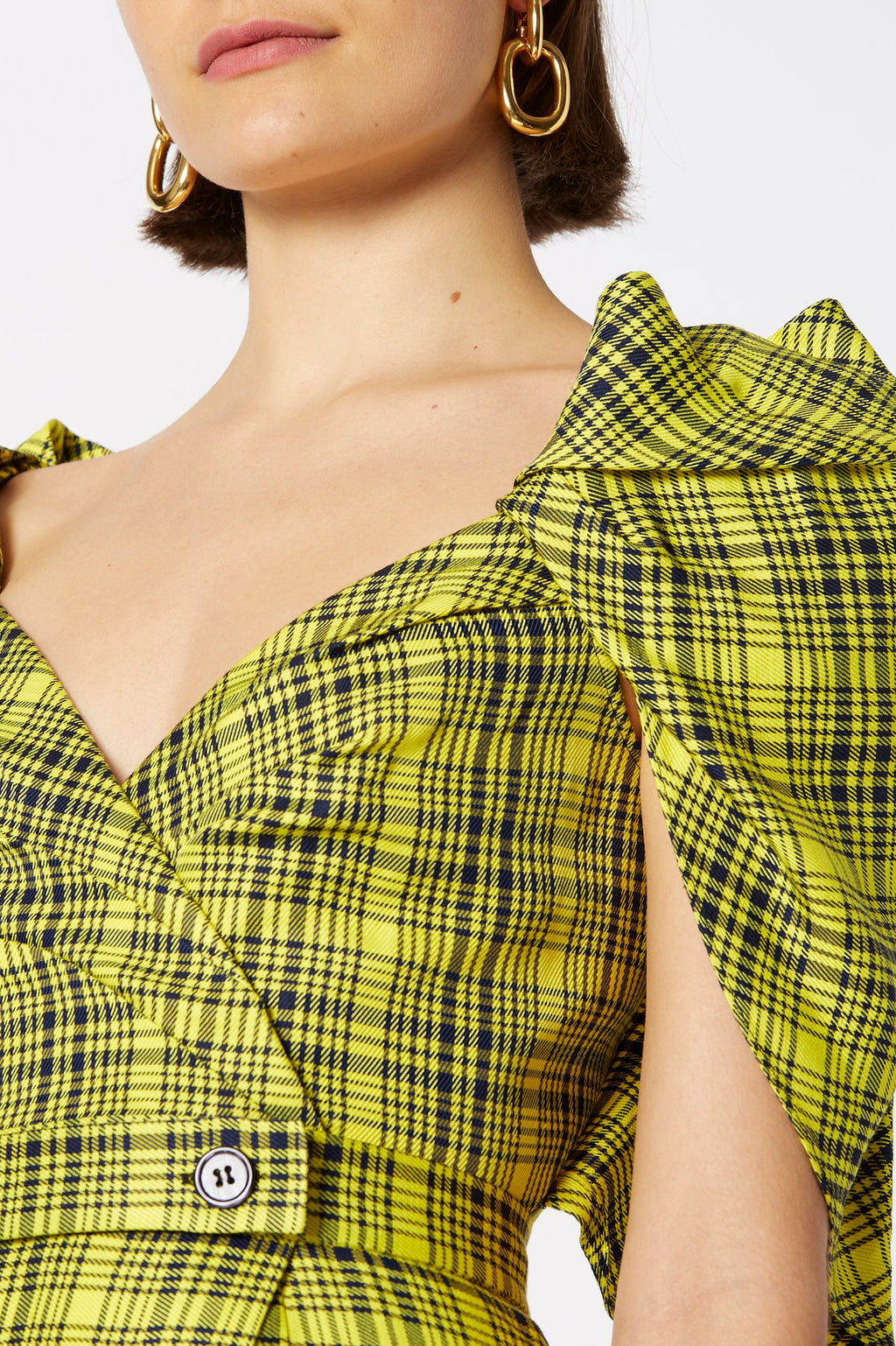 PLAID WRAP DRESS