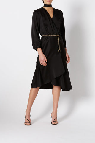 CREPE WRAP DRESS
