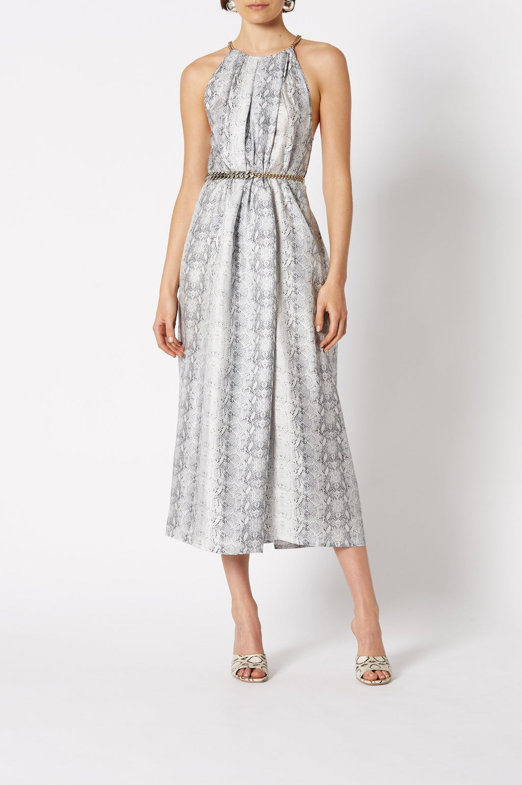 SILK REPTILE PRINT DRESS