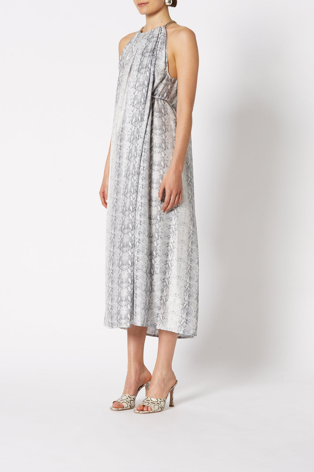 SILK REPTILE PRINT DRESS