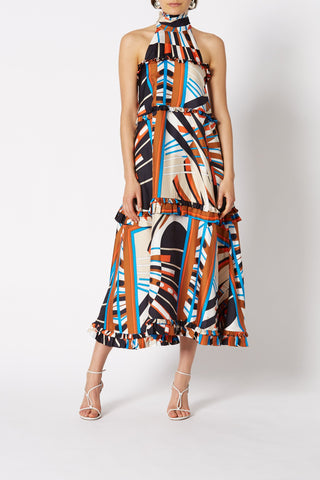 SILK GEOMETRIC DRESS