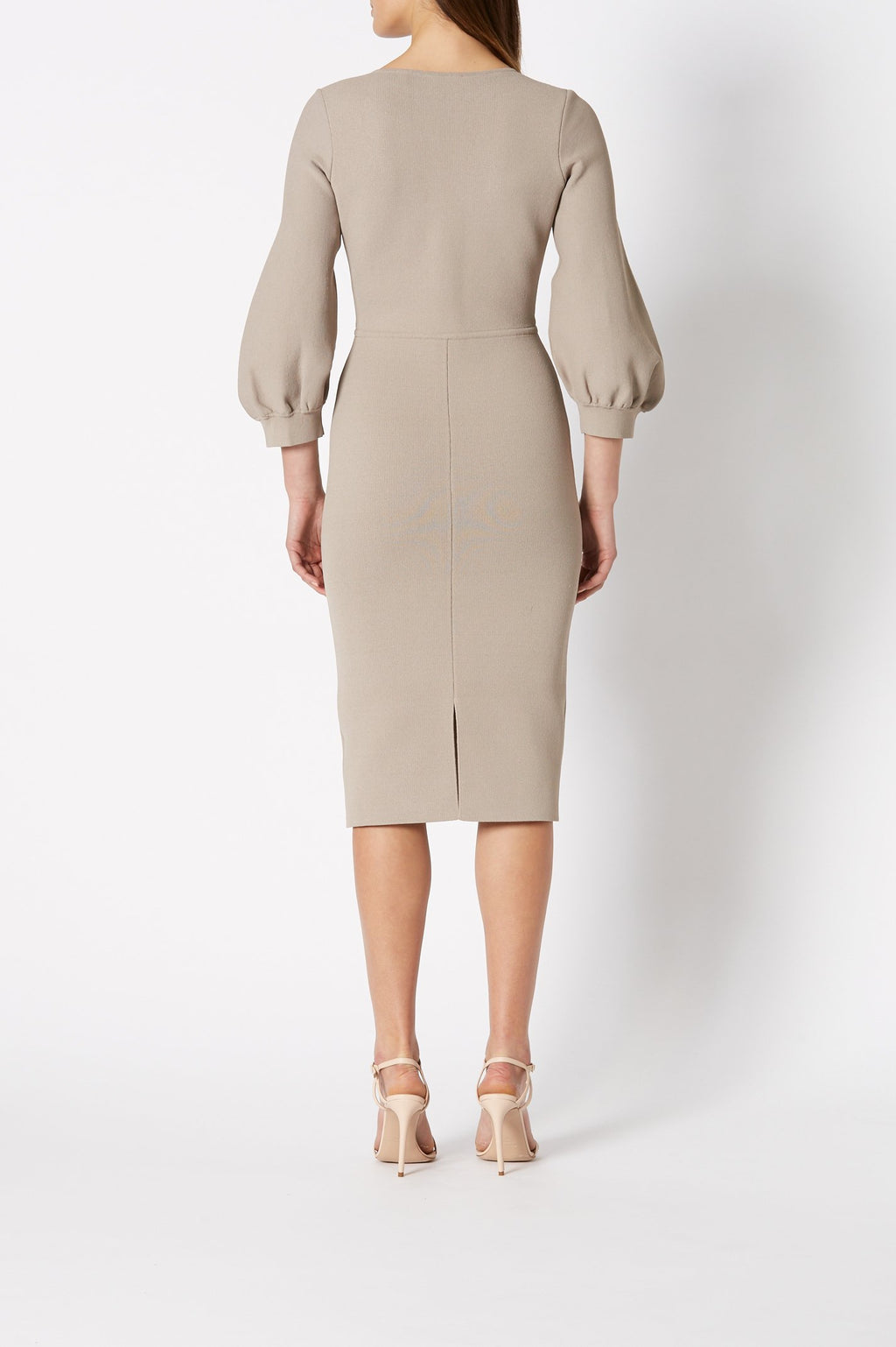 CREPE KNIT ZIP FRONT DRESS