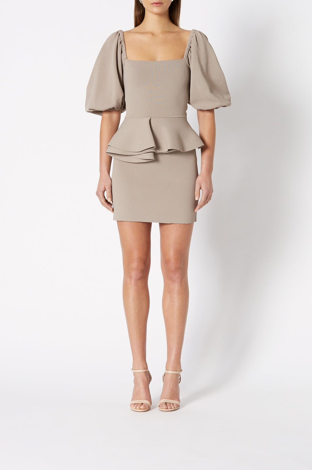 CREPE KNIT SHORT COUPE DRESS