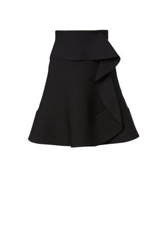 CREPE KNIT RUFFLE SKIRT