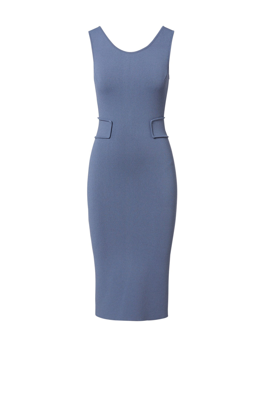 CREPE KNIT PANEL WAIST DRESS