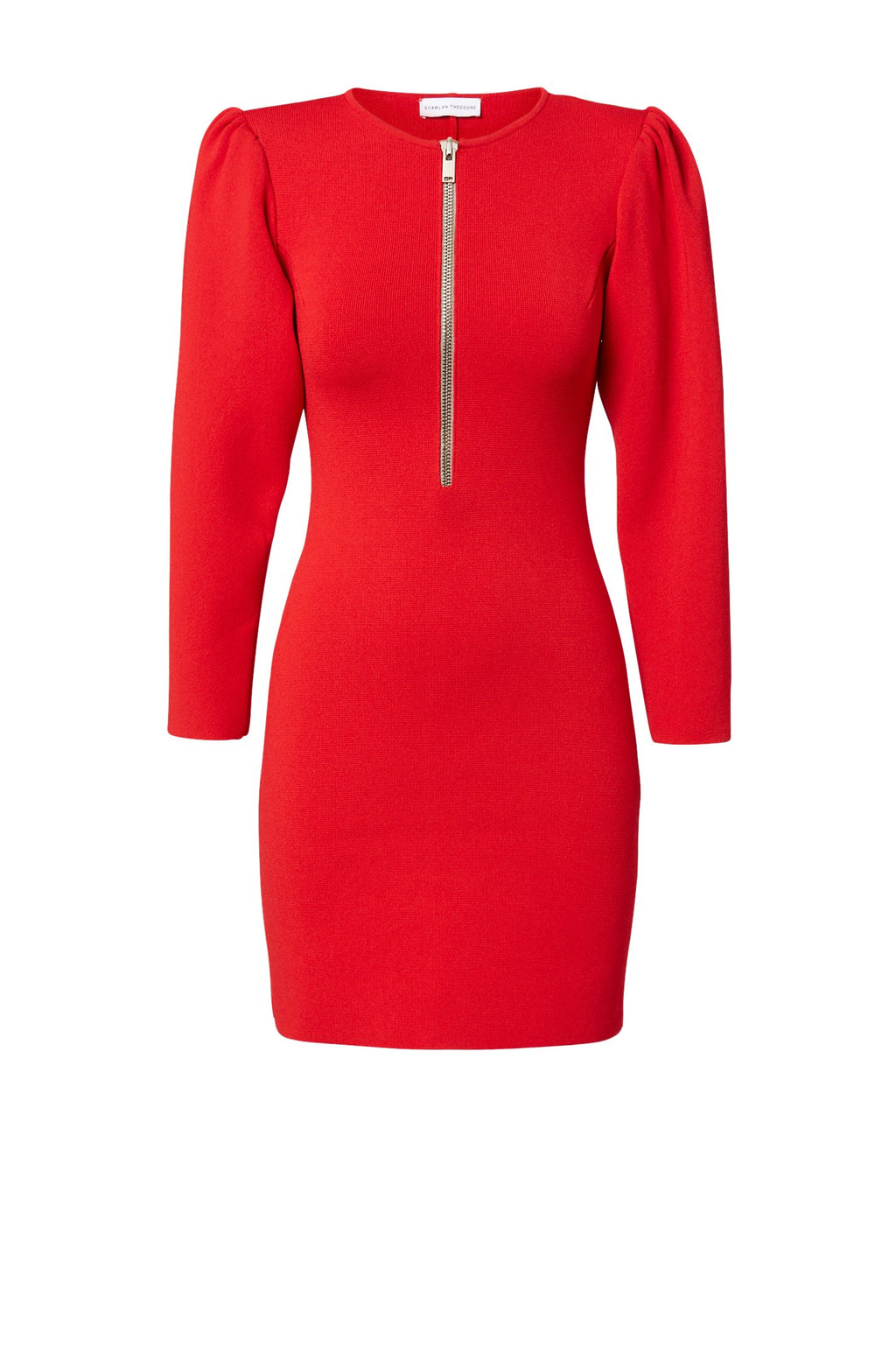 CREPE KNIT GATHER SLEEVE DRESS
