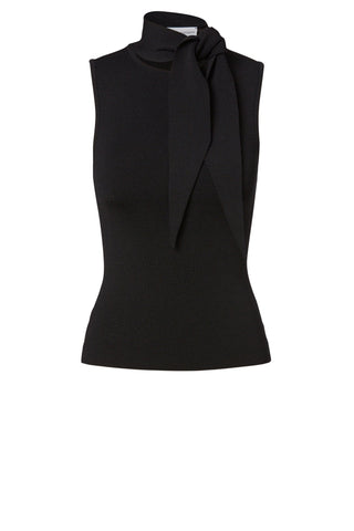 CREPE KNIT SLVLESS CRAVAT TANK
