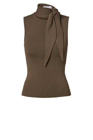 CREPE KNIT SLVLESS CRAVAT TANK