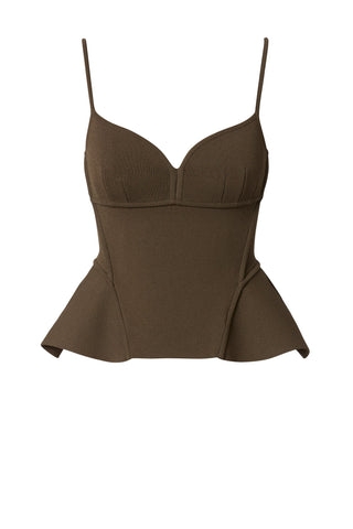CREPE KNIT PEPLUM TOP