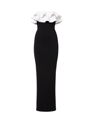 CREPE KNIT STRAPLESS LONG DRSS