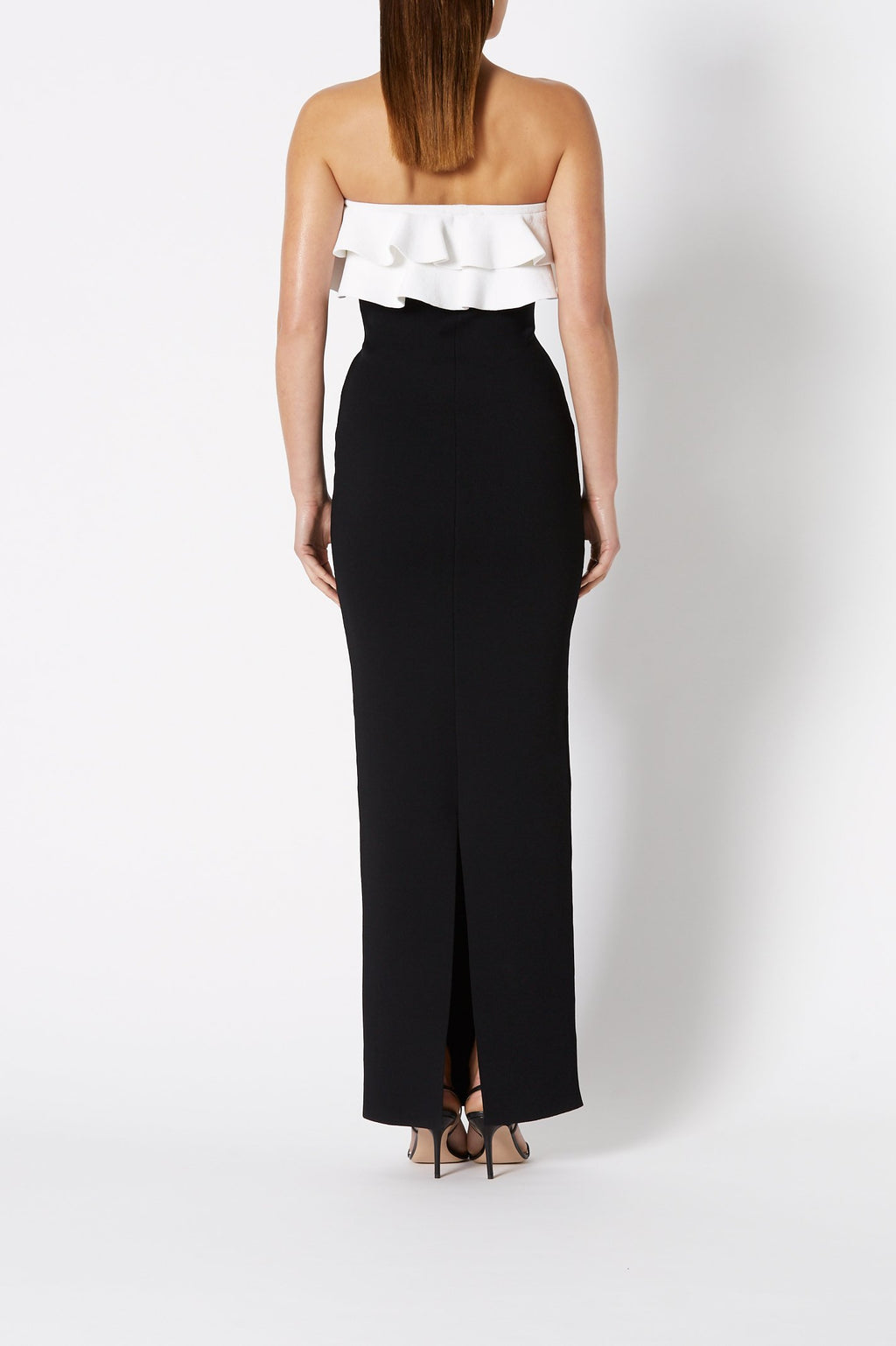 CREPE KNIT STRAPLESS LONG DRSS
