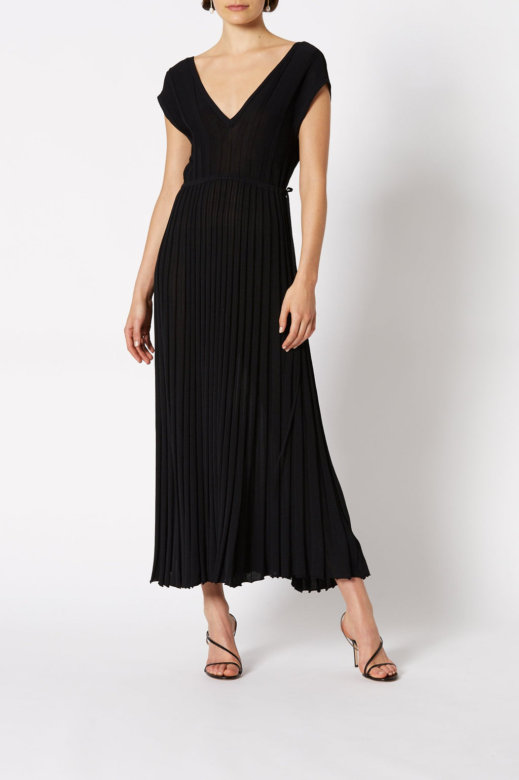 PLEATED RIB V-NECK GOWN 16